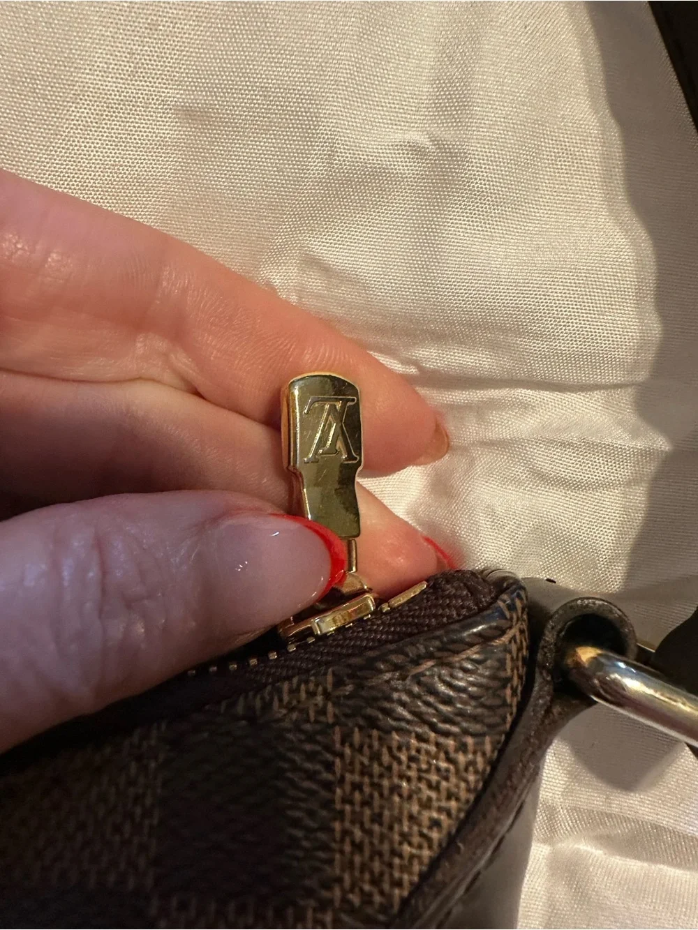 Louis Vuitton Damier Ebene Bloomsbury PM Crossbody Bag